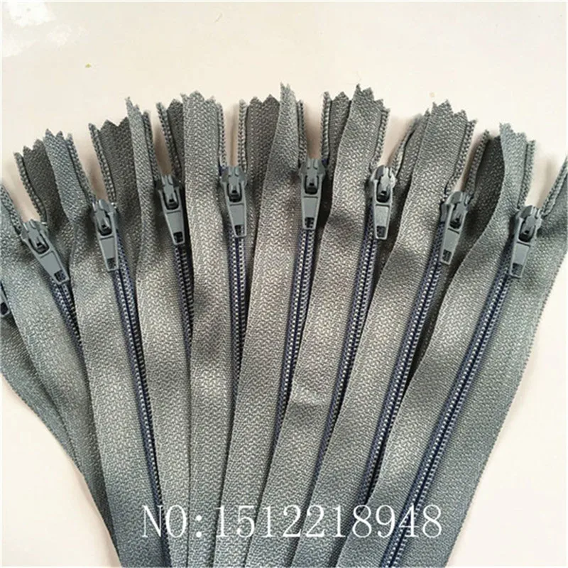 light gray 10-100 шт 3# закрытый конец нейлоновые катушки молнии портной Швейное Ремесло(22 дюйма) 55 см Crafter's& FGDQRS(20/цвет U PICK - Цвет: light gray