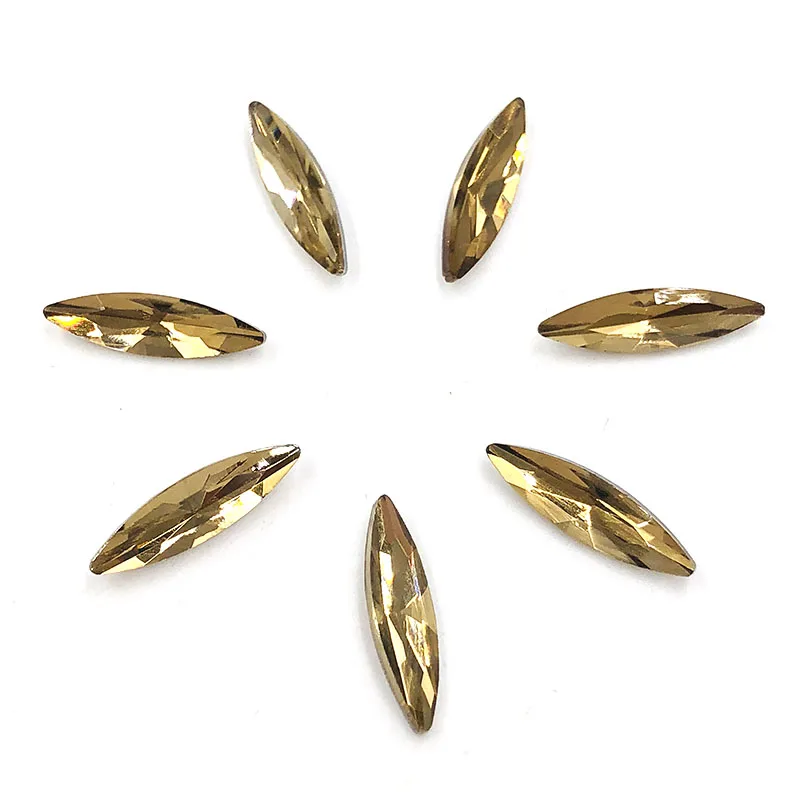 4x15mm 50 шт./упак. лошадиный глаз Форма смешанный цвет клея на стразы pointback Свободные Стразы diy аксессуары - Цвет: Light coffee