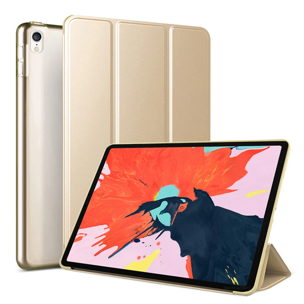 Золотой Для iPad Pro 12,9 чехол с лицом ID Funda Магнитный Пробуждение ультра тонкий чехол для смарт-телефона Поддержка прикрепить заряд A1876 A1895 a1983 - Цвет: Золотой