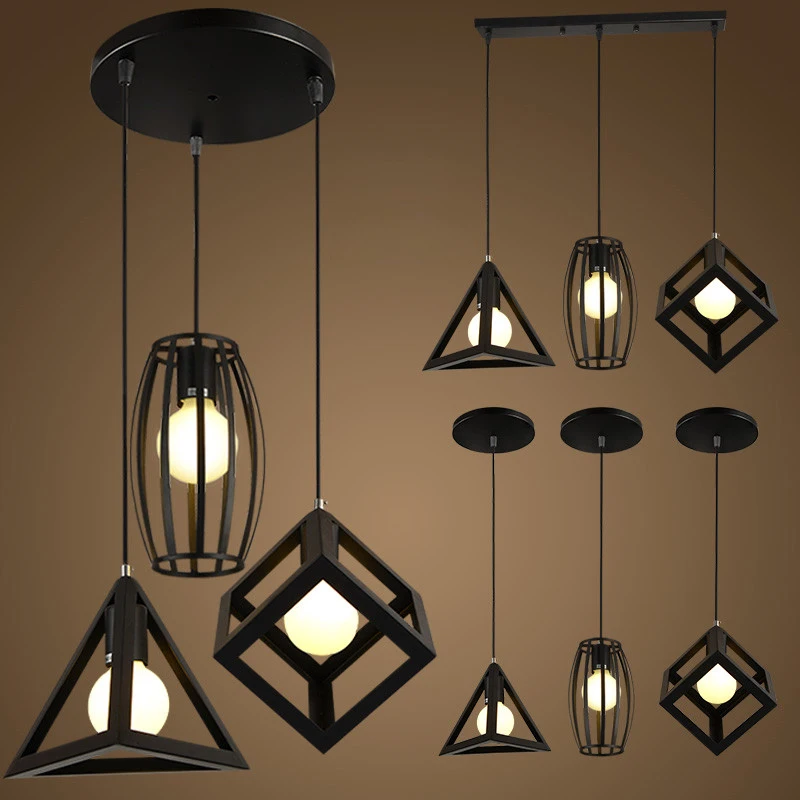 

LED Lights Retro Indoor Lighting Vintage Pendant Light Kinds Iron Cage Lampshade Warehouse Style Light Fixture