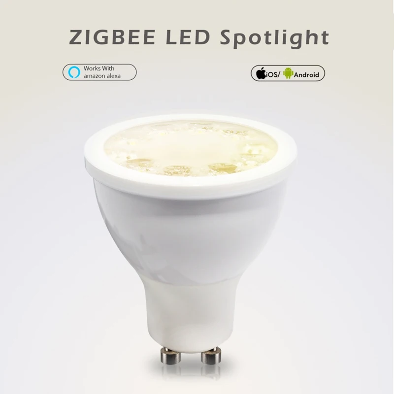 Васэда zigbee ww/cw диммер GU10 лампа Светодиодный прожектор 5W ZLL smart APP управления AC100 240V