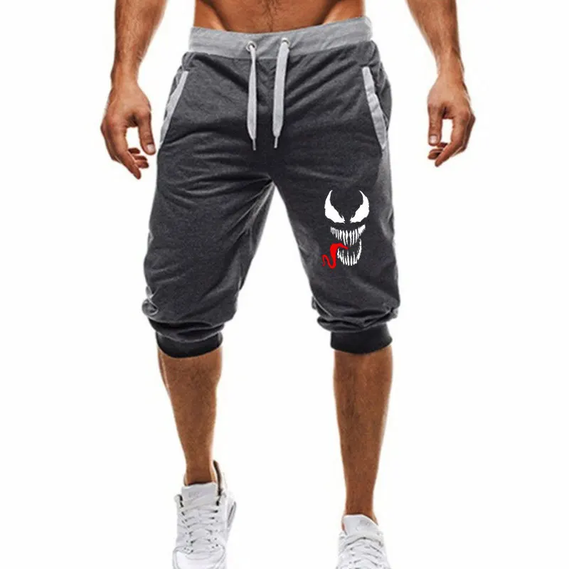

Summer men's casual shorts European and American style venom printing men's sports shorts Slim harem shorts cropped trousers