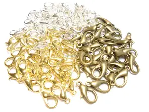 50 шт. разноцветные ювелирные изделия rhoudium серебристо-золотистая бронза застежки-карабины из цинкового сплава 12 мм без свинца и никеля