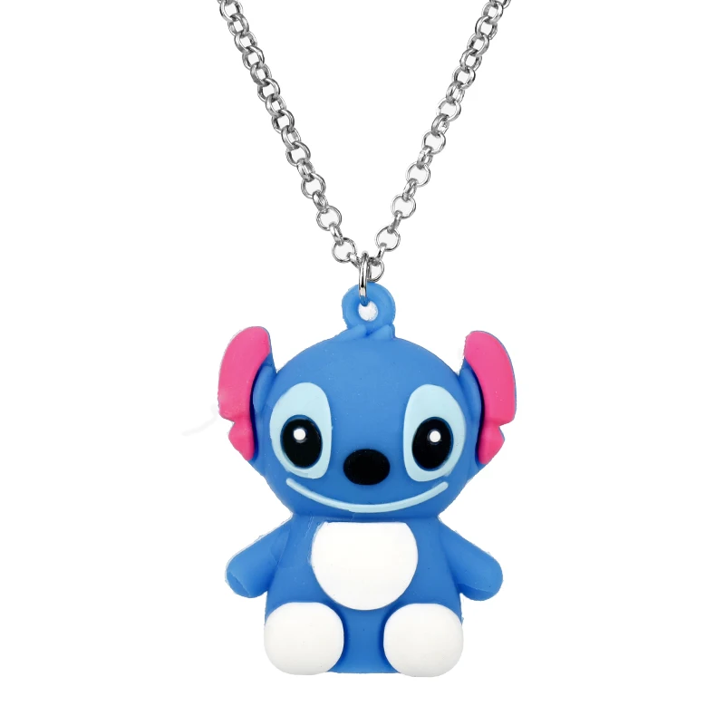 Стич мультфильм ожерелье с подвеской с надписью «Ohana» аксессуары маленький подарок модное нежное симпатичное ожерелье с подвеской для женщин и мужчин косплей ювелирные изделия