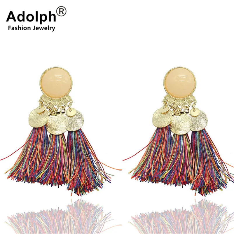 Женские серьги гвоздики в богемном стиле с кисточками|round stud earrings|stud earringsstud earrings