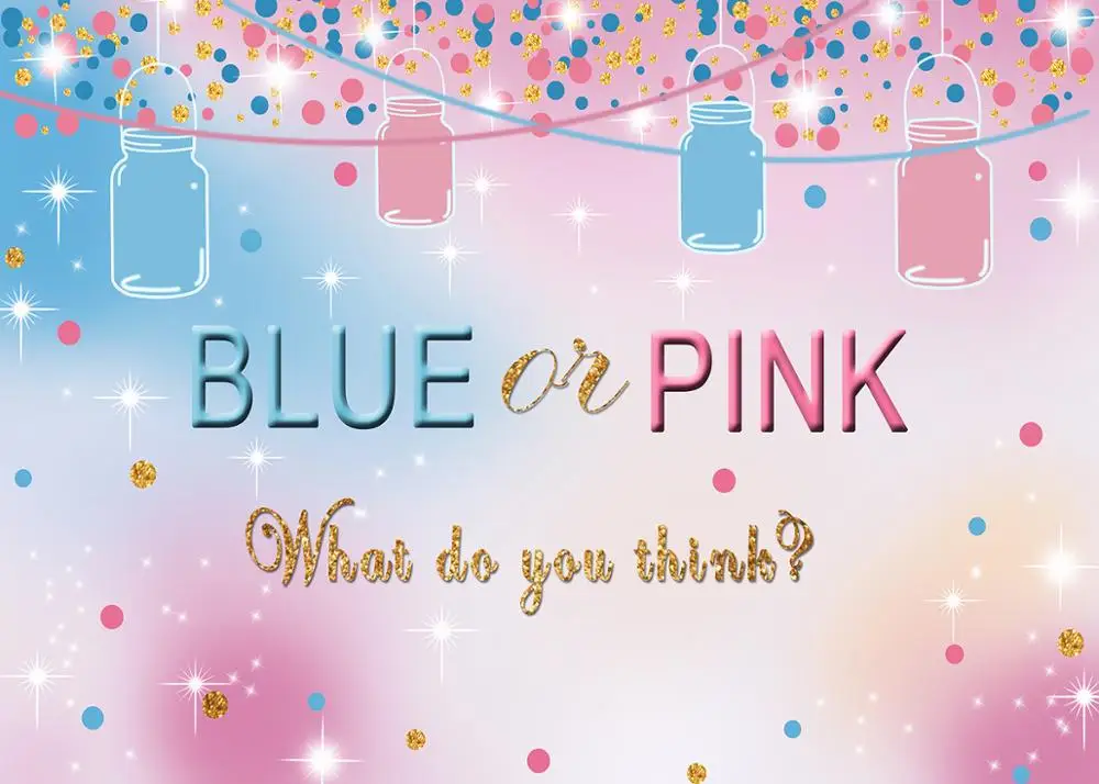 Capisco синий или розовый Пол раскрыть фон для вечеринки малыша Мейсон банки конфеты