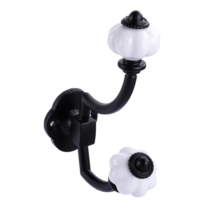 Настенный крючок внешняя деталь с Белыми Керамическими Ручками латунная вешалка