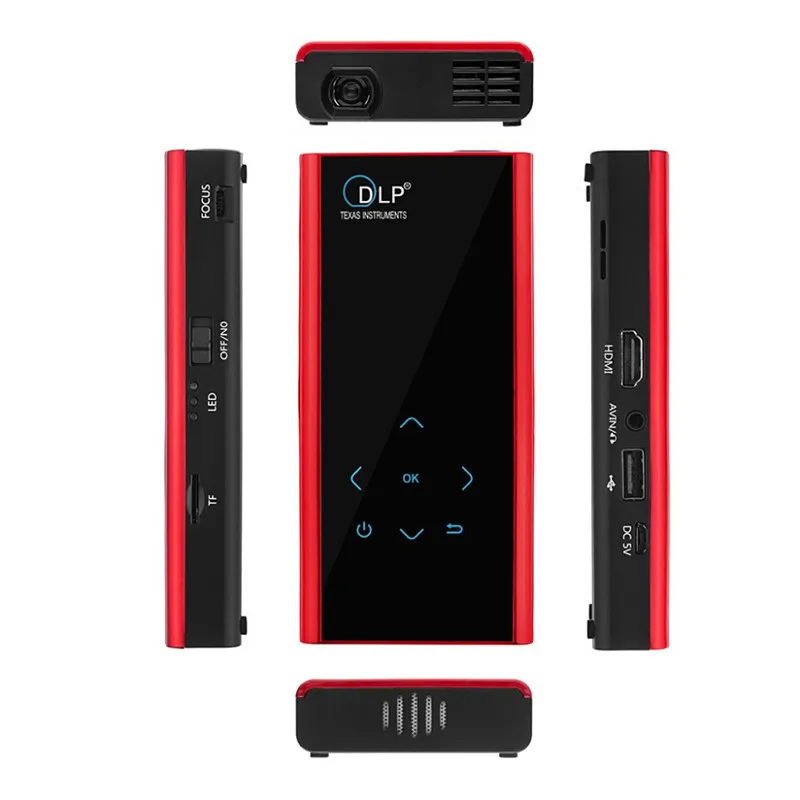Mini Pocket DLP Projector Wireless Wifi HD E06S Support 1080P Full Android 4.4 Miracast Proyector Outdoors | Электроника