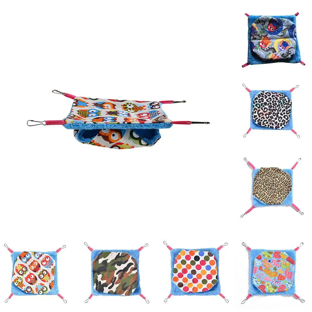 Квадратная кровать с зажимом сова точка Pet Хомяк гамак висячая полка Подушка