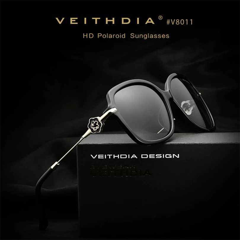 VEITHDIA с УФ-защитой TR90 Для женщин солнцезащитные очки поляризованные зеркальные