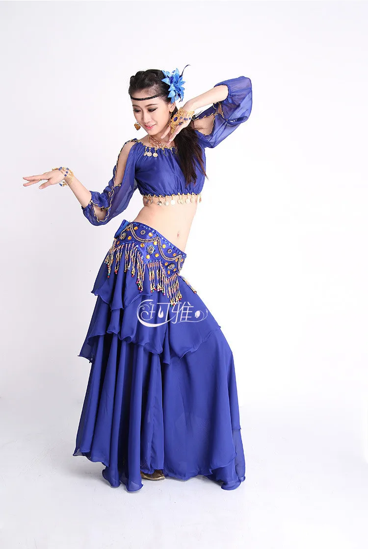 Belly Dance Costume Women Set Performance Indian Dress Long Gypsy Skirts Bollywood Costumes Scarves Midriff Cover | Тематическая