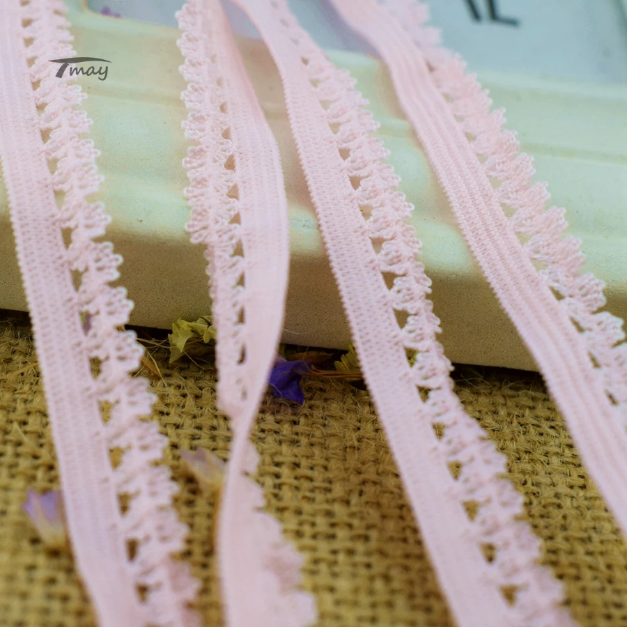 Эластичные ленты для нижнего белья #1464 с розовыми цветами кружевные тканевые