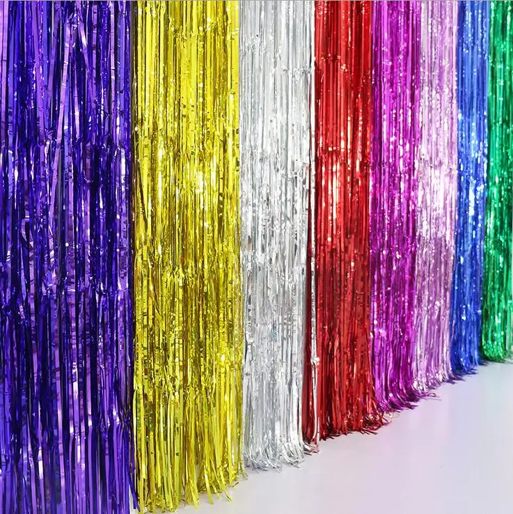 festival supplies 1*3meter metallic foil room table door window curtain for Party Decoration gift craft DIY background favor Wh | Дом и сад