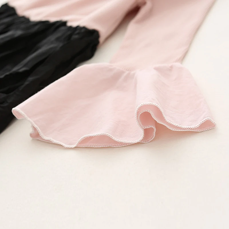 4-14Yrs Teenger Girl Dress Autumn Kids High Collar Pleated Lotus leaf Long-sleeves knitting Long Winter Dresses Pink/Black | Детская