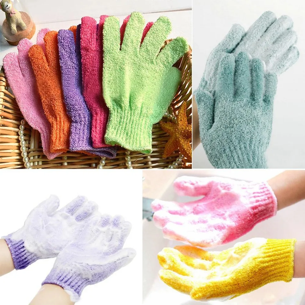 1 пара для ванной гель душа с экстрактом отшелушивающая мочалка перчатки мытья