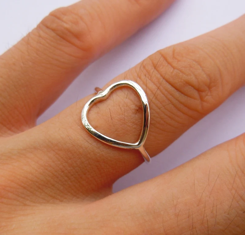 Кольцо в форме сердца из серебра 925 пробы|solid sterling silver|ring ring925 silver rings |