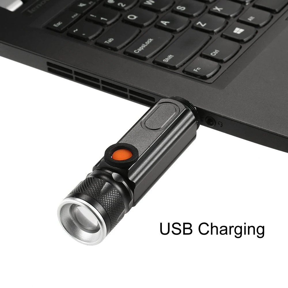 Масштабируемый светодиодный фонарик с зарядкой через USB 18650 лм перезаряжаемый 4