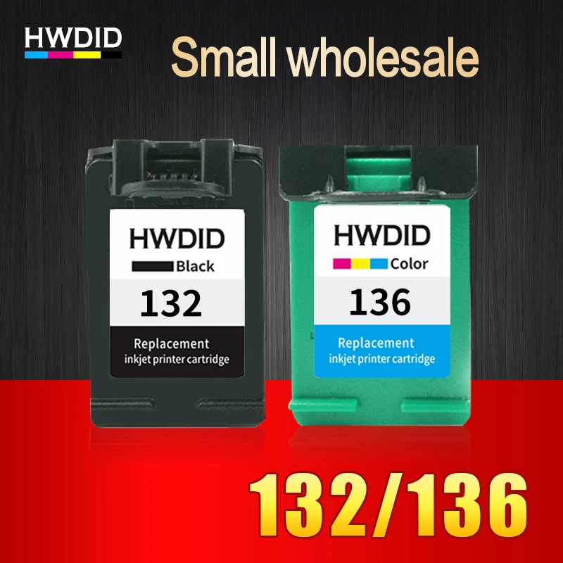 HWDID 2 Упак. 132 136 Восстановленный чернильный картридж совместимый для HP Deskjet 5443 D4163