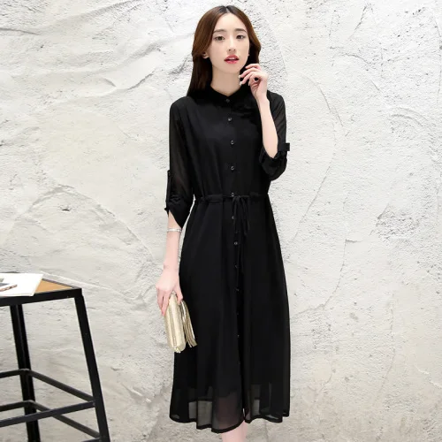 2019 летнее Новое Стильное однотонное шифоновое платье Vestidos модное элегантное с