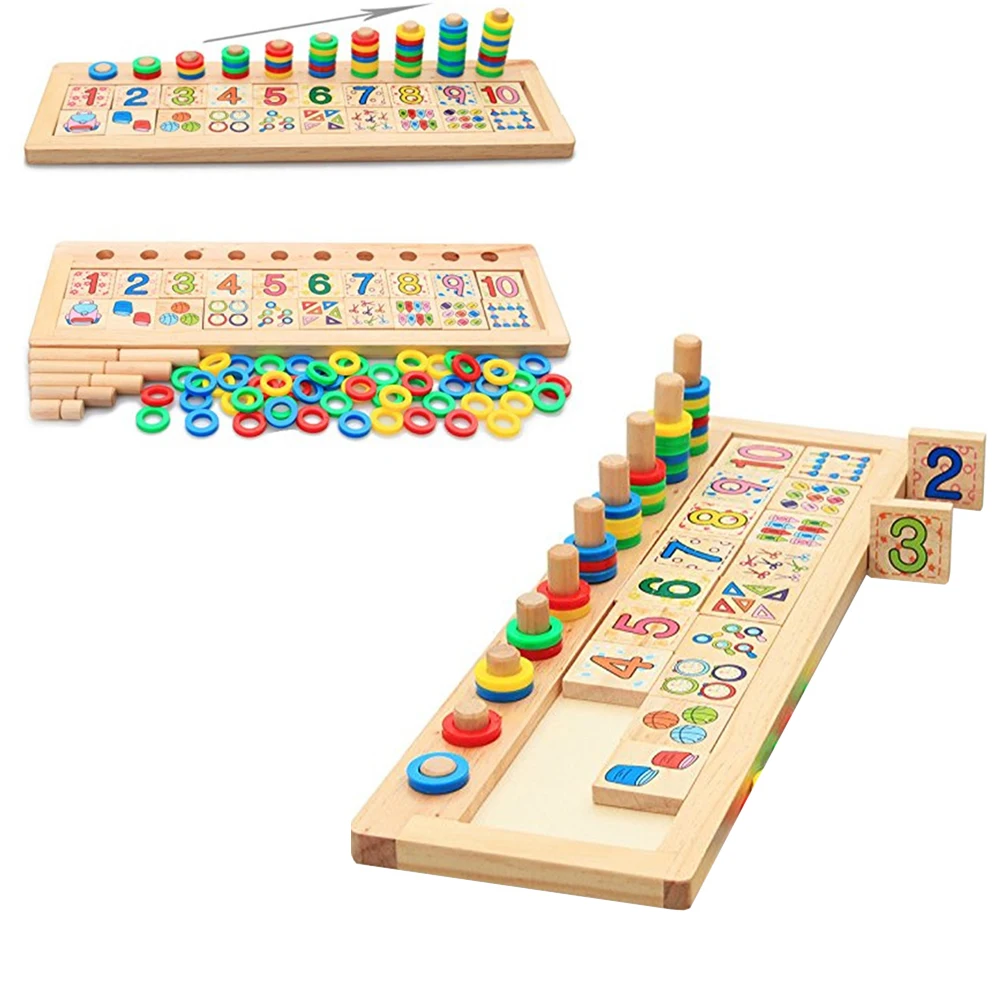 1 Набор деревянные математические Блоки Игрушки для малышей Развивающие игрушки