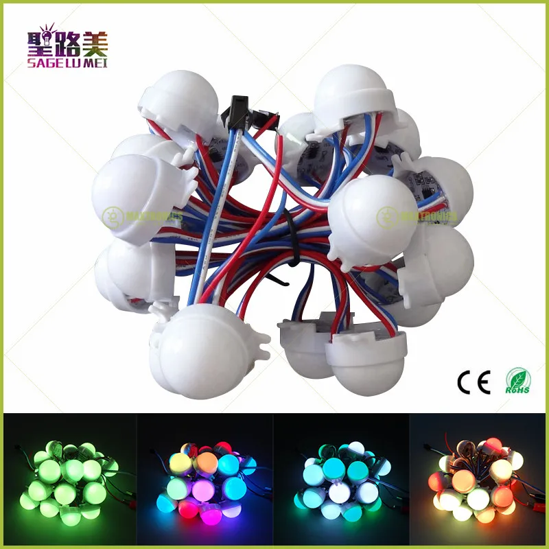 20 шт./лот DC12V WS2811 30 мм Рассеянный светодиод модуль пикселей Full Цвет 3 светодиодный s 5050 цветная(RGB) светодиодная лента D30 модули IP68 0,72 Вт/шт