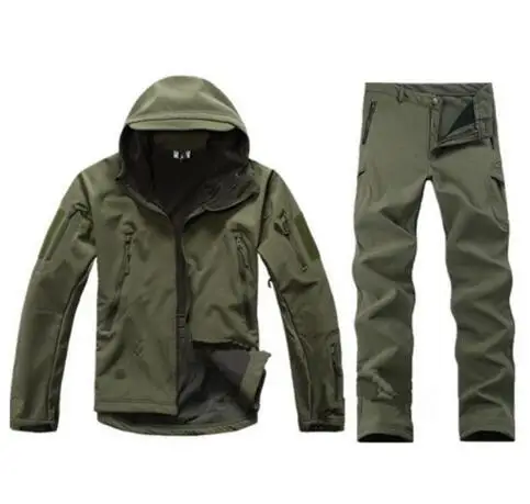 Зимняя Осенняя Водонепроницаемая флисовая куртка из кожи акулы комплект для