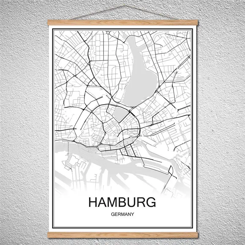 Заказной узор Гётеборг карта городов мира Картина маслом Современный плакат