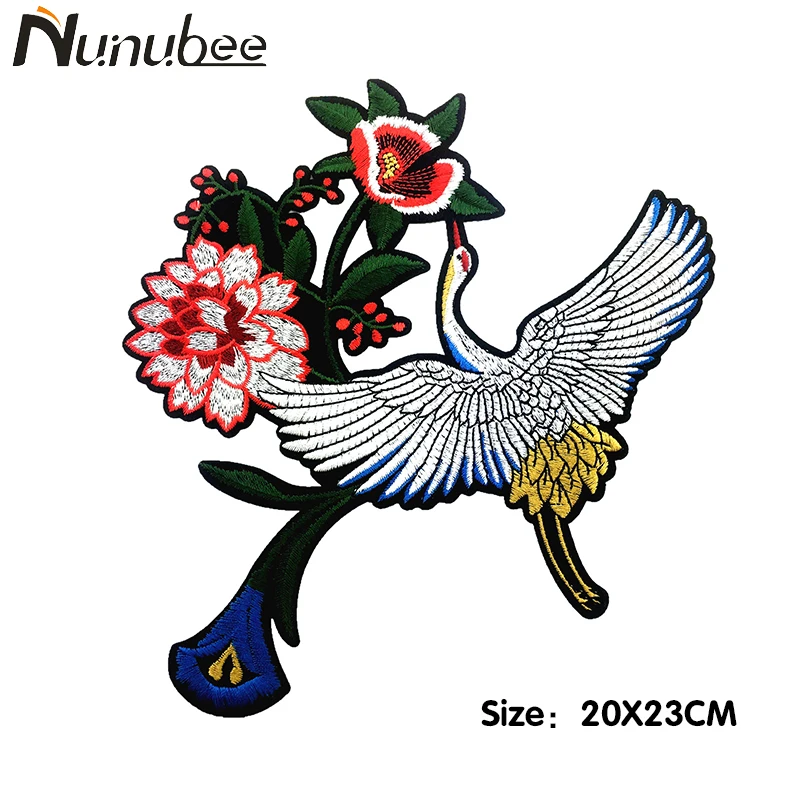 Nunubee 1 шт. красные нашивки с короной Птицы железная аппликация для одежды клеем