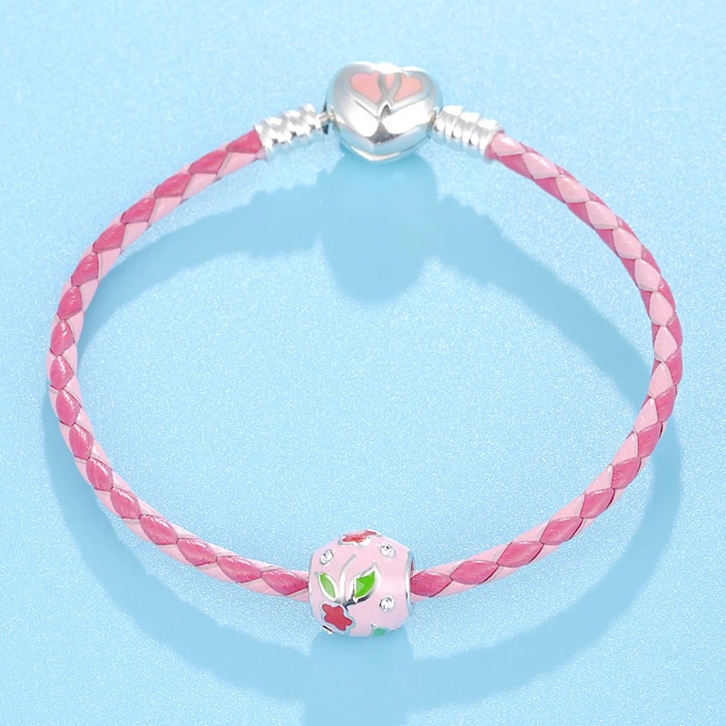 Trendy 925 Sterling Silver Flowers And Plants Pattern Charm Top Quality Beautiful Enamel Beads For Jewelry Making DIY | Украшения и