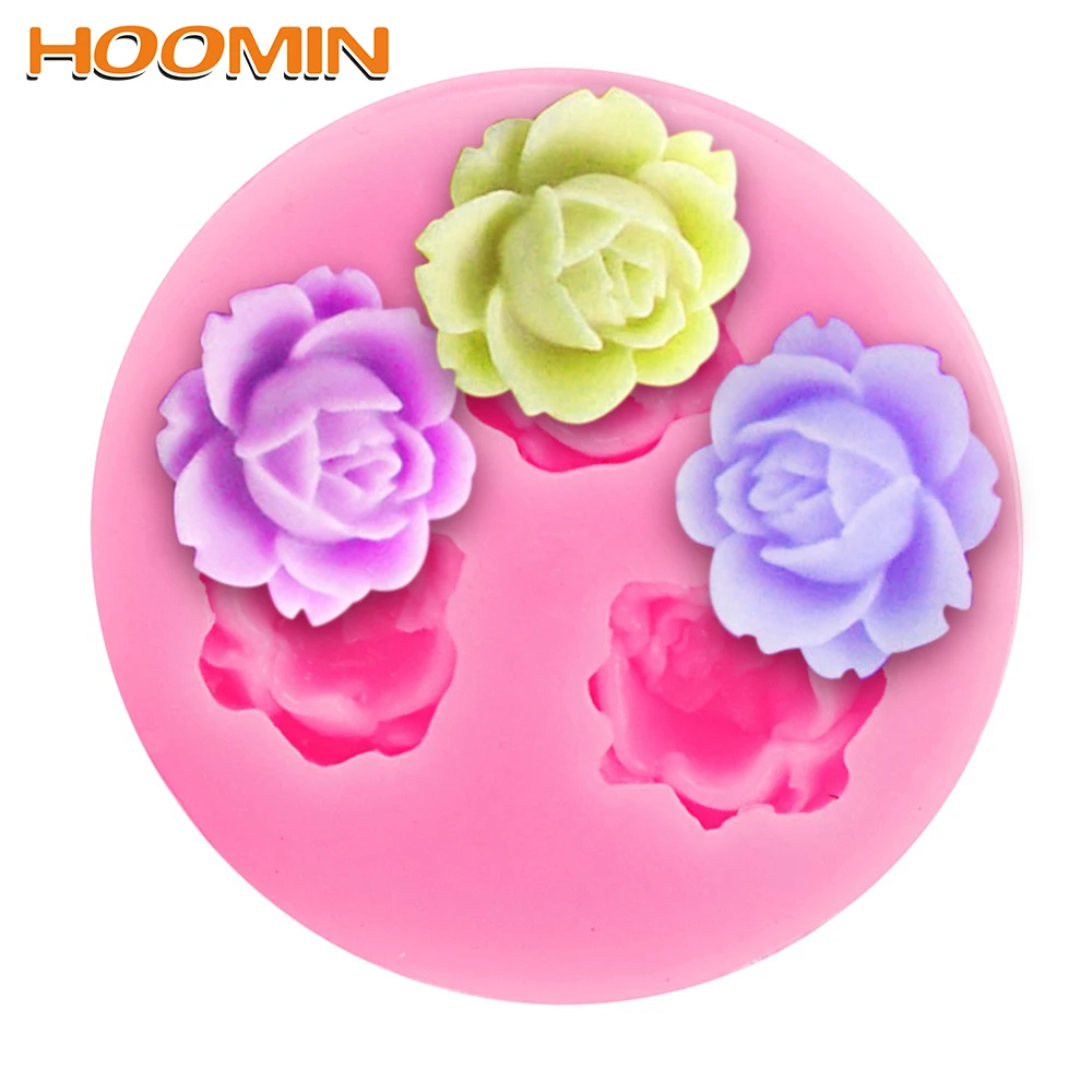 HOOMIN 3D силиконовая форма Роза для Fondant (сахарная) шоколадный торт украшение