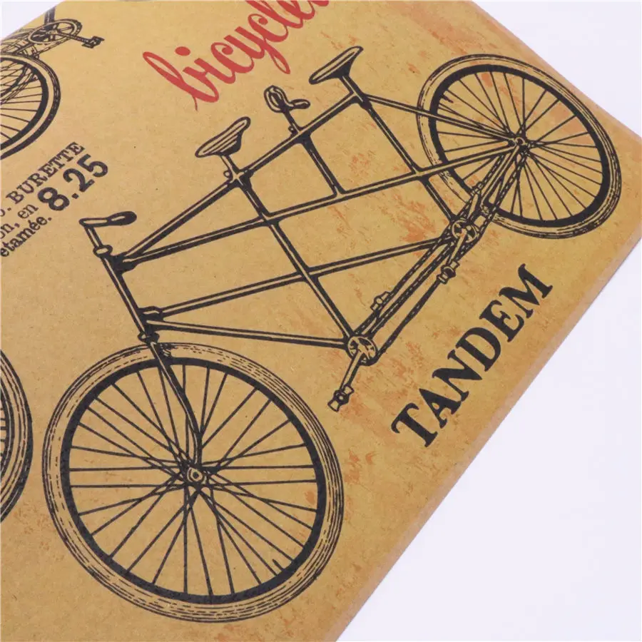 Винтажный постер в виде рыбной карты из крафт бумаги ретро Наклейка на стену