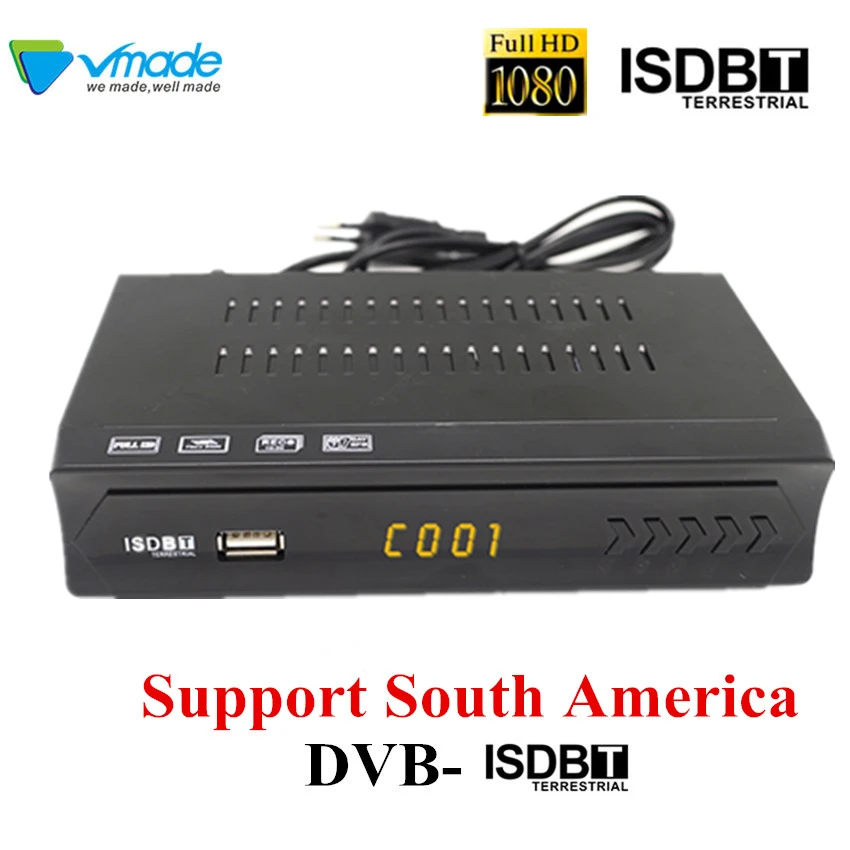 HD 1080p ISDBT ТВ тюнер телеприставка наземный ТВ тюнер приемник Поддержка H264 MPEG4 FTA HDMI ТВ блок для стран Южной Африки