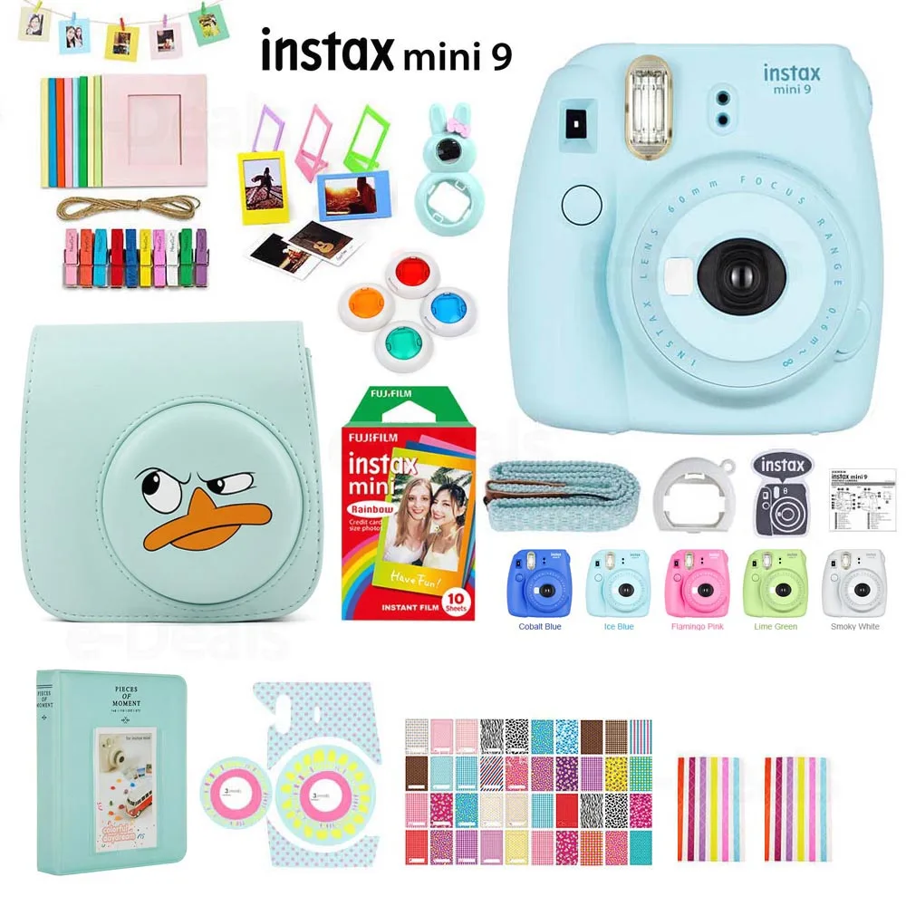 Мгновенная фотокамера Fujifilm Instax Mini 9 5 цветов радужная пленка комплект аксессуаров