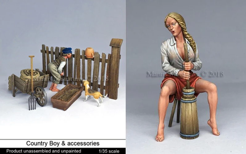 Набор для сборки фигурок из смолы в масштабе 1/35 девочек и мальчиков с
