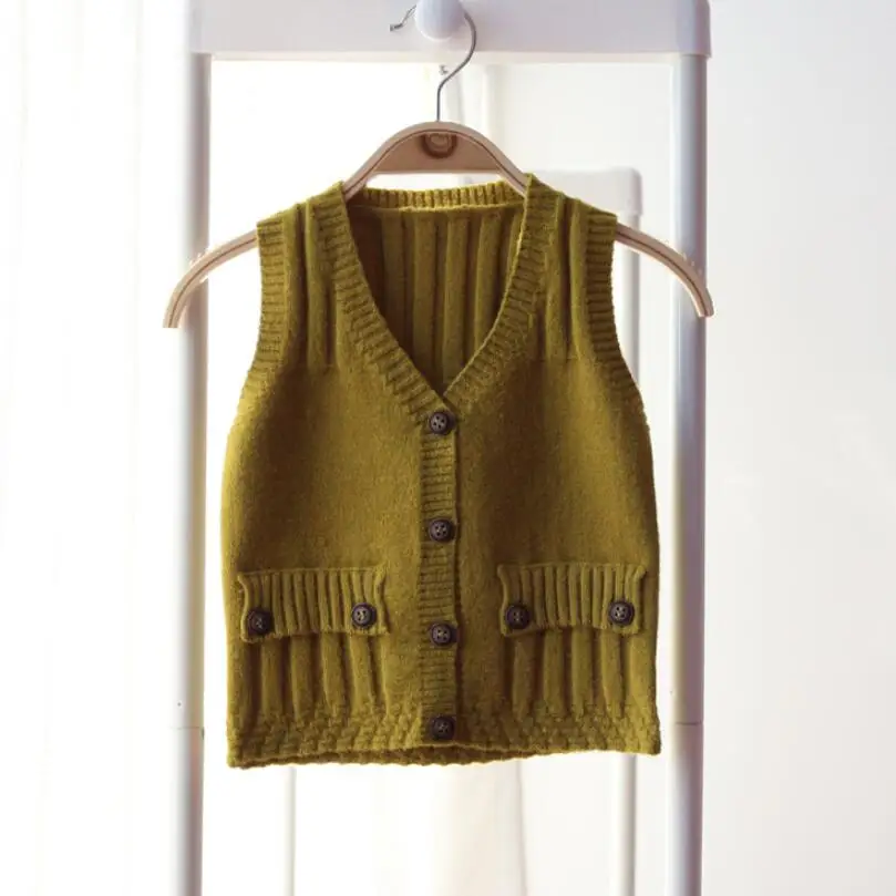 Весенне-осенний вязаный жилет для малышей свитера мальчиков Детский свитер