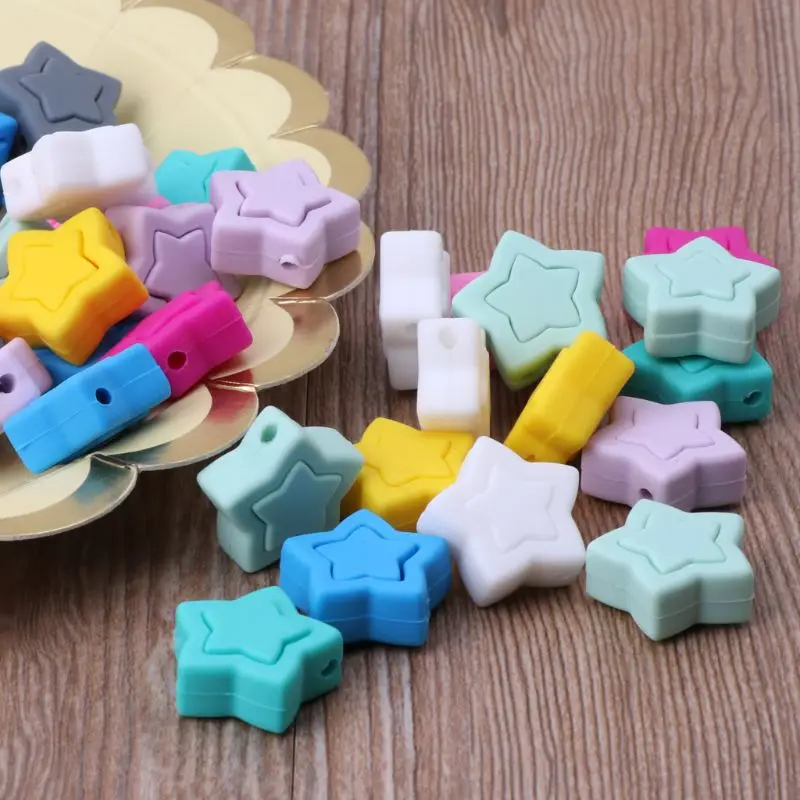 5 шт. силиконовые бусины в форме звезды для прорезывания зубов|Детские