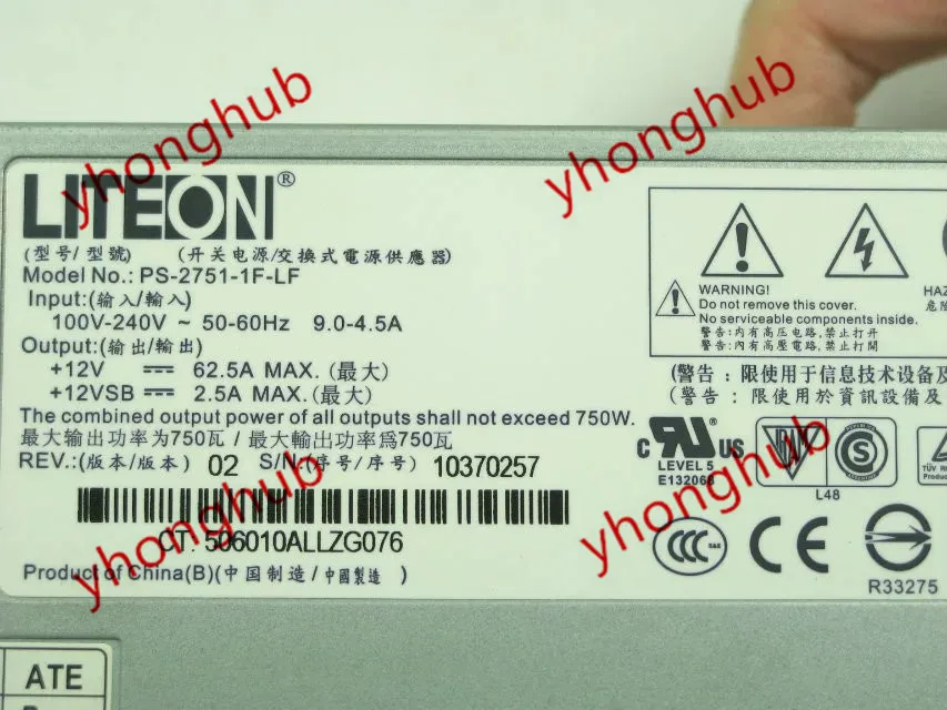 LITE ON PS 2751 1F LF серверный блок питания 750W PSU R520 G7 36001765|750w psu|psu 750wpower supply psu |