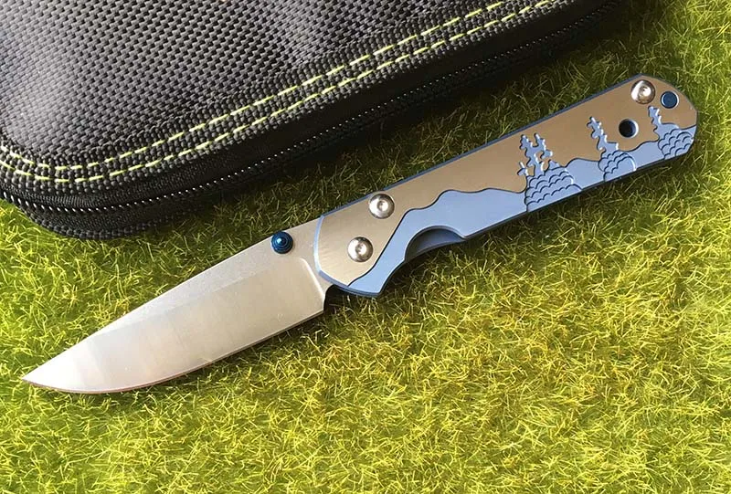NIGHTHAWK маленький sebenza 21 походный складной нож D2 лезвие титановая ручка Универсальный походный охотничий Подарок Карманные Ножи EDC инструмент - Цвет: Синий