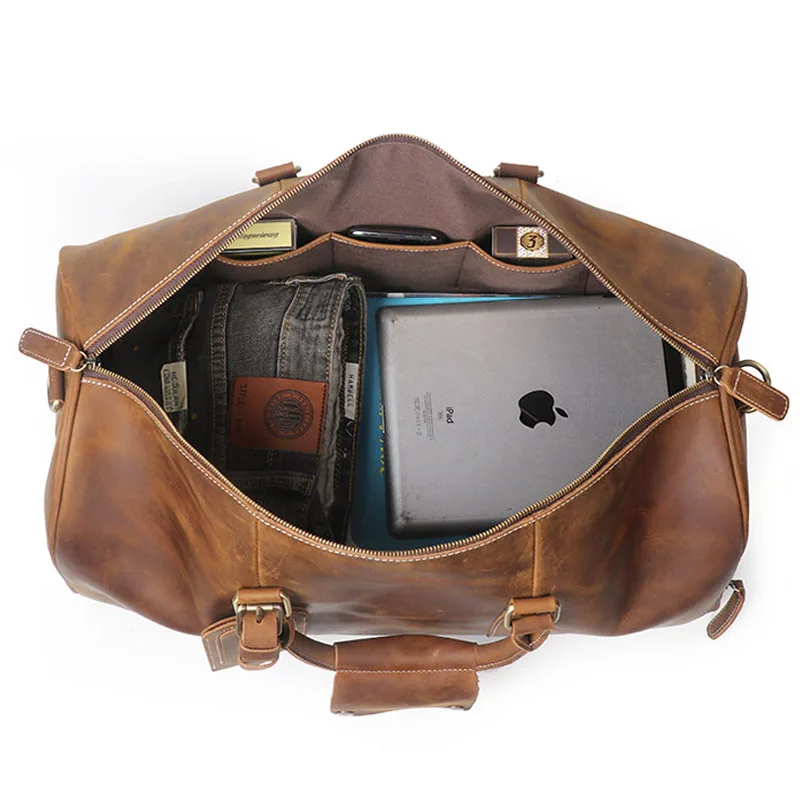 BOLEKE винтажная сумка для багажа мужские дорожные сумки bolsa de viagem grande couro masculina crazy