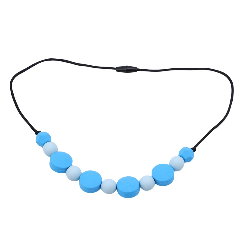 

New Natural 1PC Silicone Teething Necklace With Chew Beads For Baby Teethers BPA Free Baby Gift Safe Newborn Kids Teething Toys