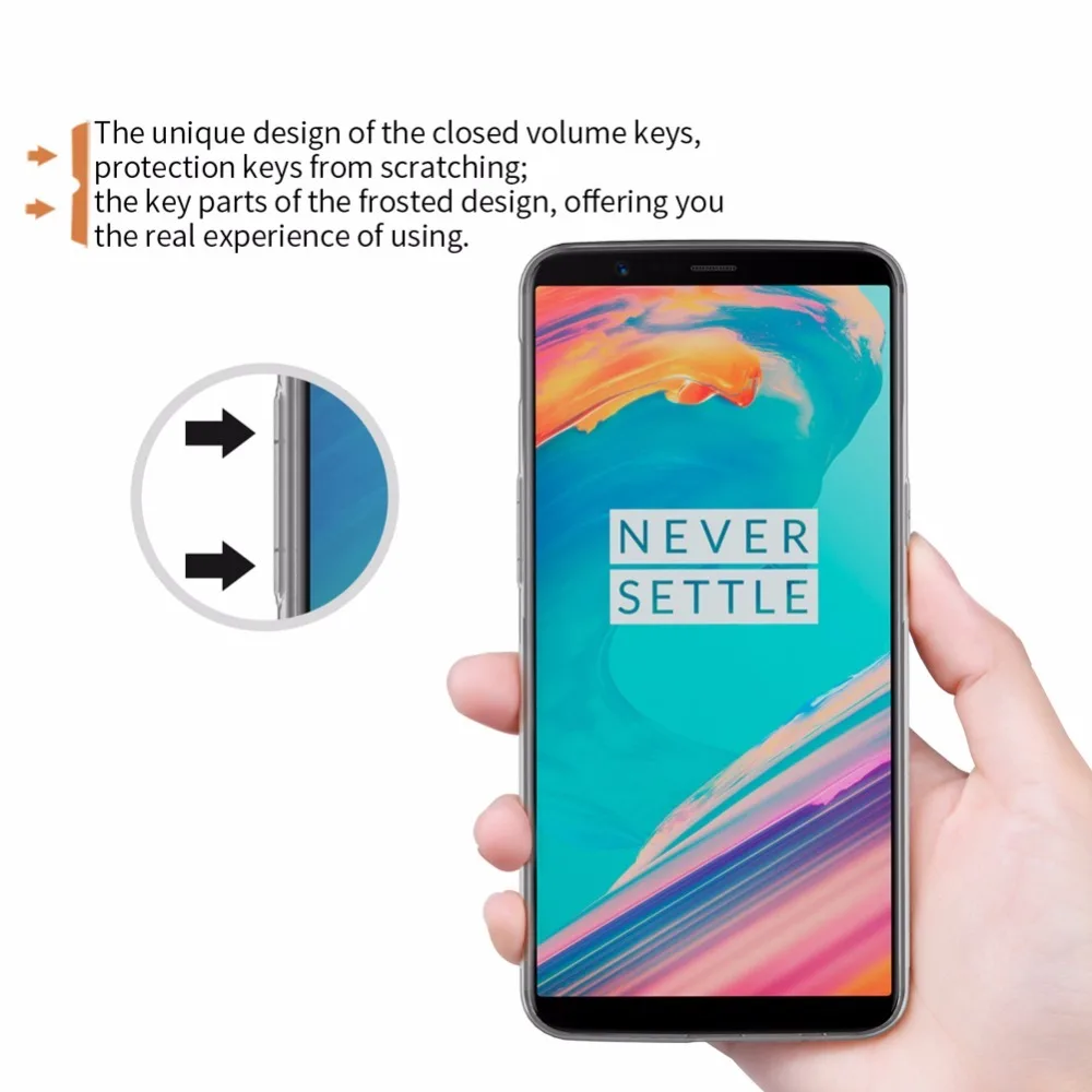 oneplus 5t case cover 6.01 inch NILLKIN Nature Transparent Clear Soft silicon TPU Protector one plus 5 t |