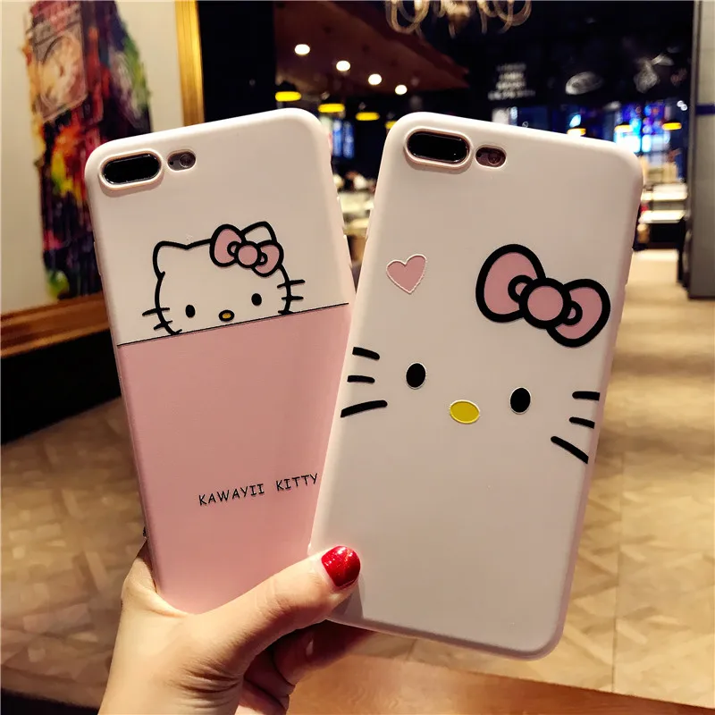 Цвет Экран пленка+ чехол для iPhone 7 8 plus/7 Plus с рисунком KT cat закаленное Стекло для iPhone 6 S plus Мягкий чехол мультяшный протектор экрана