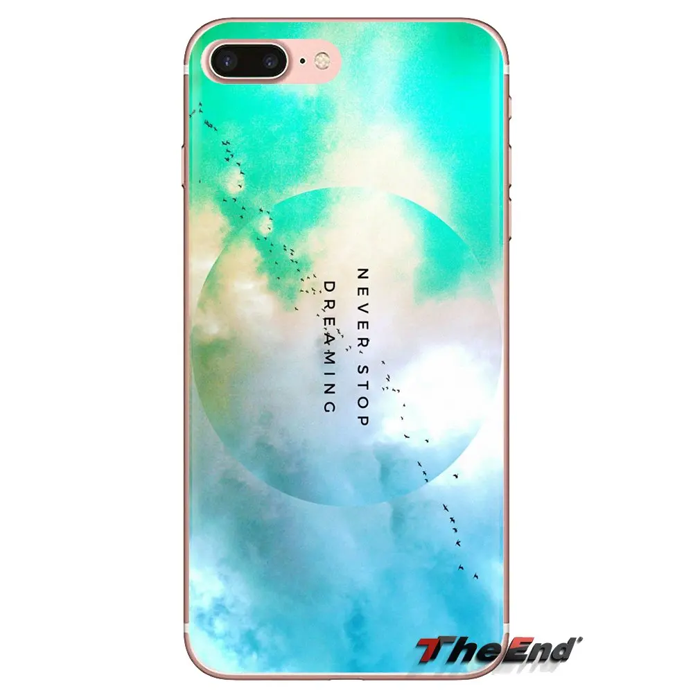 Never Stop Dreaming Life quotes Phone Cover Housing For Xiaomi Mi4 Mi5 Mi5S Mi6 Mi A1 A2 5X 6X 8 9 Lite SE Pro Max Mix 2 3 2S |