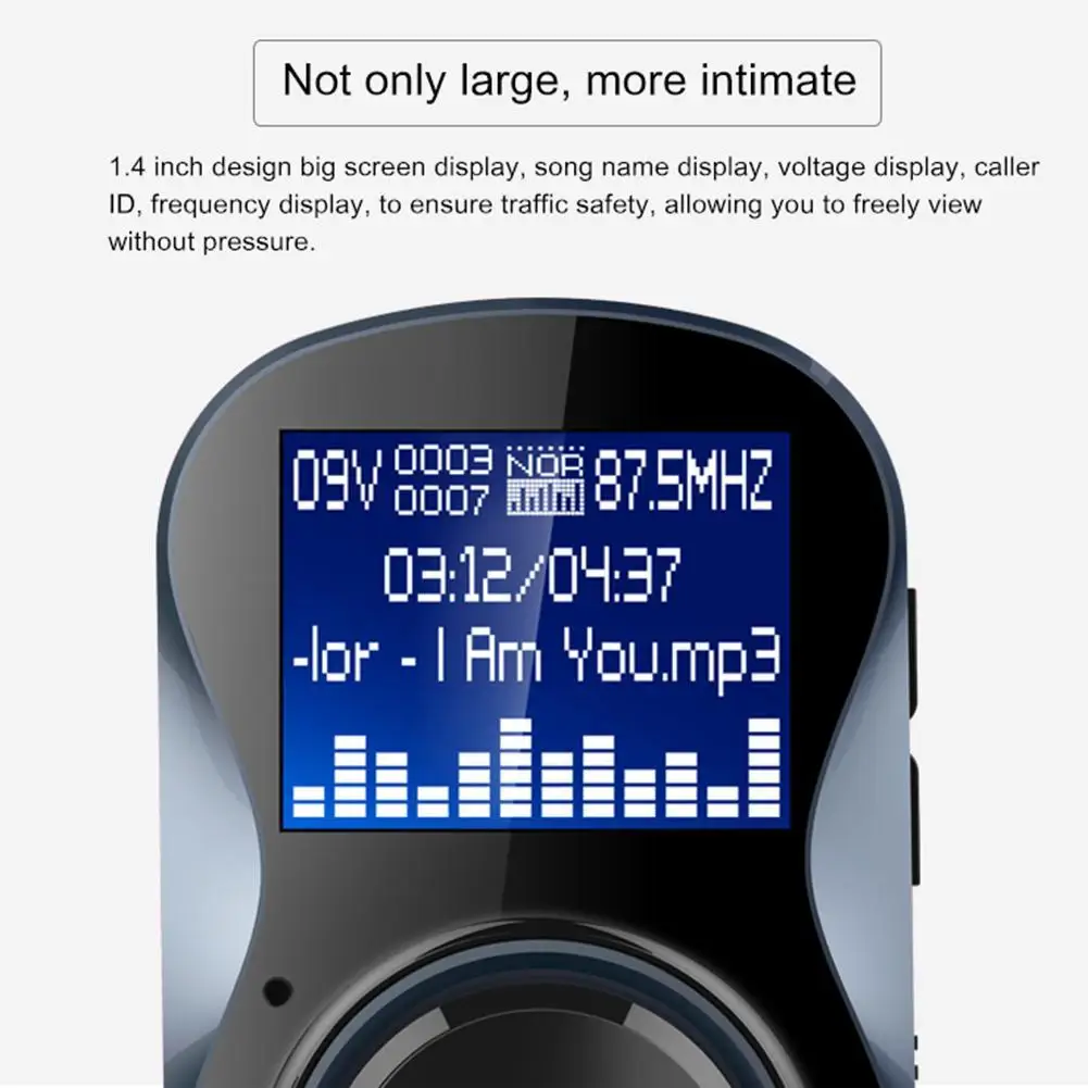 

FM Car Audio Radio Transmitter Multifunction Mp3 Player 1.4" Lcd Screen Digital Wireless FM Transmitter With Tf Card Slot