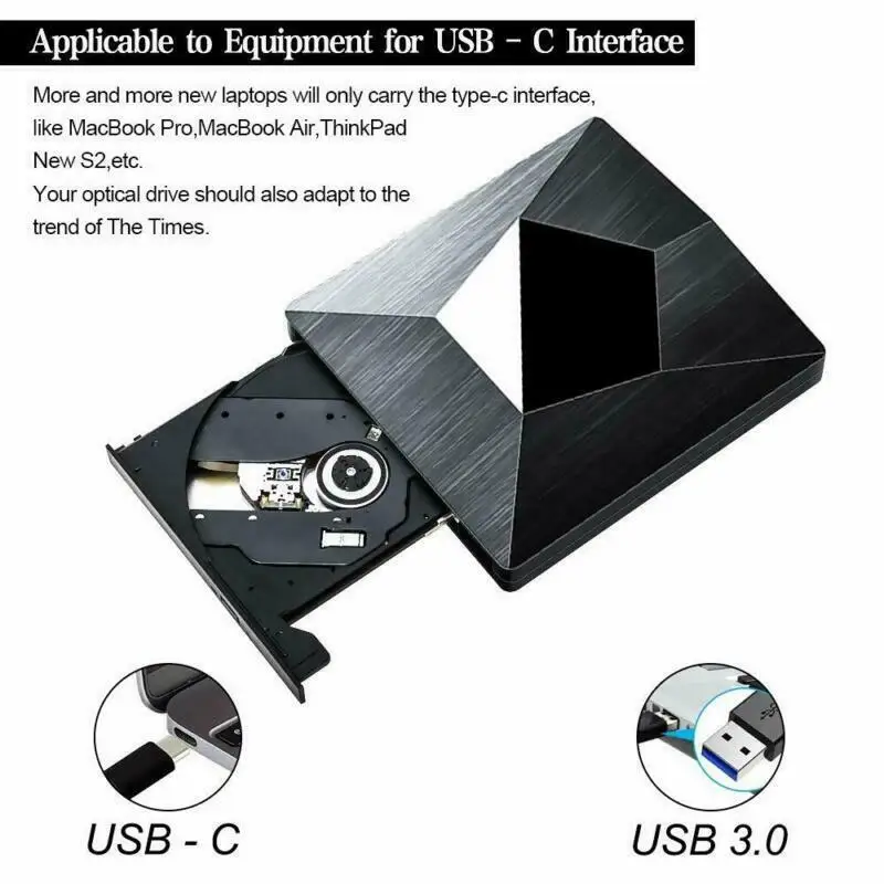 Type C Usb 3.0 External Dvd/Cd/Vcd Burner Rw Svcd Drive Player Optical | Компьютеры и офис