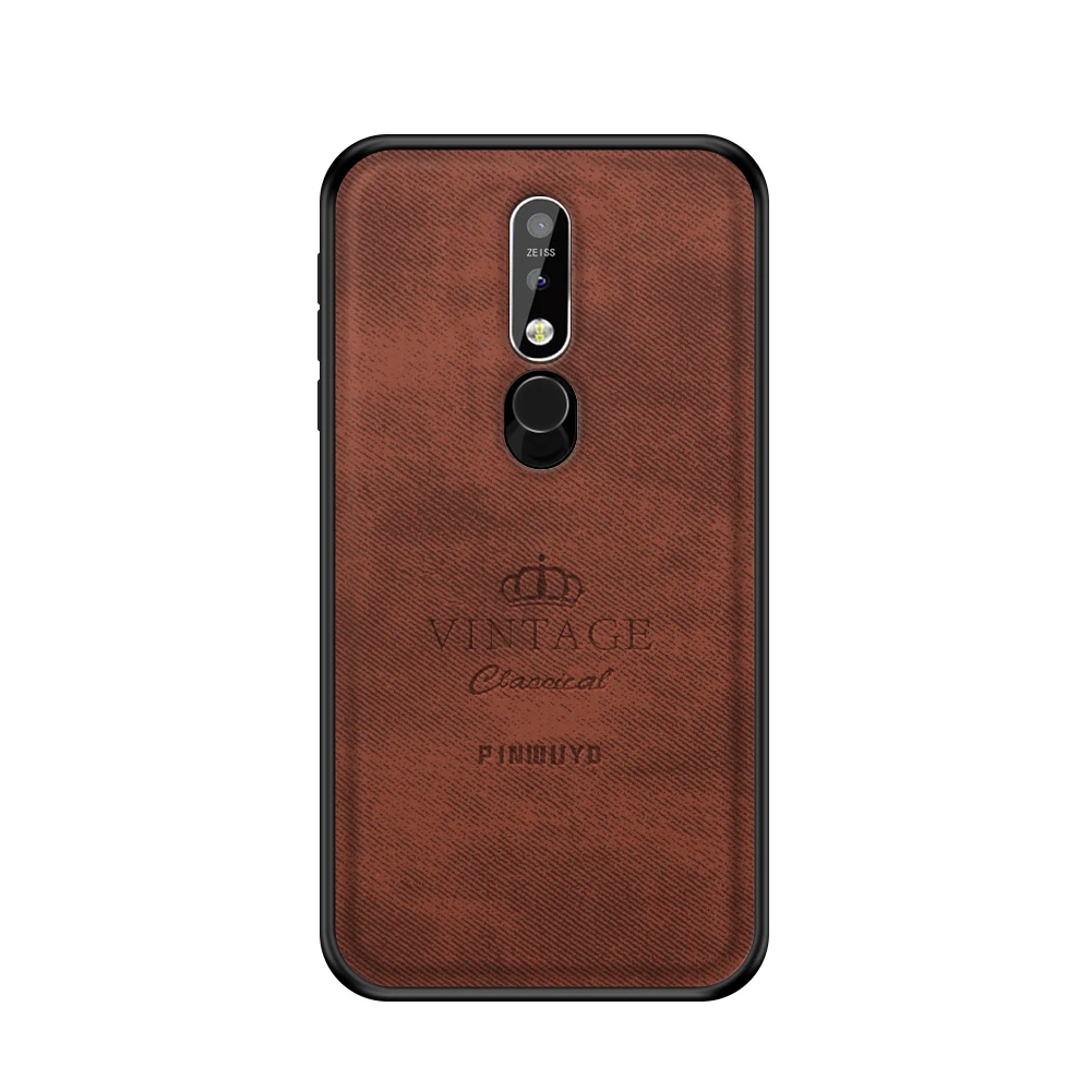 Чехол для Nokia 7,1, Винтажный чехол из искусственной кожи, Жесткий Чехол для Nokia 7,1, защитный чехол для Nokia 7,1 - Цвет: Коричневый
