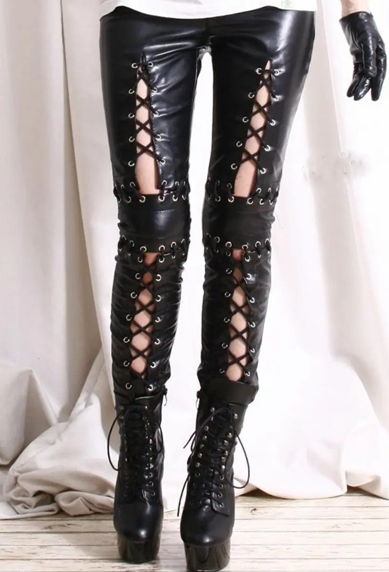 pant punk rock faux leather pants 