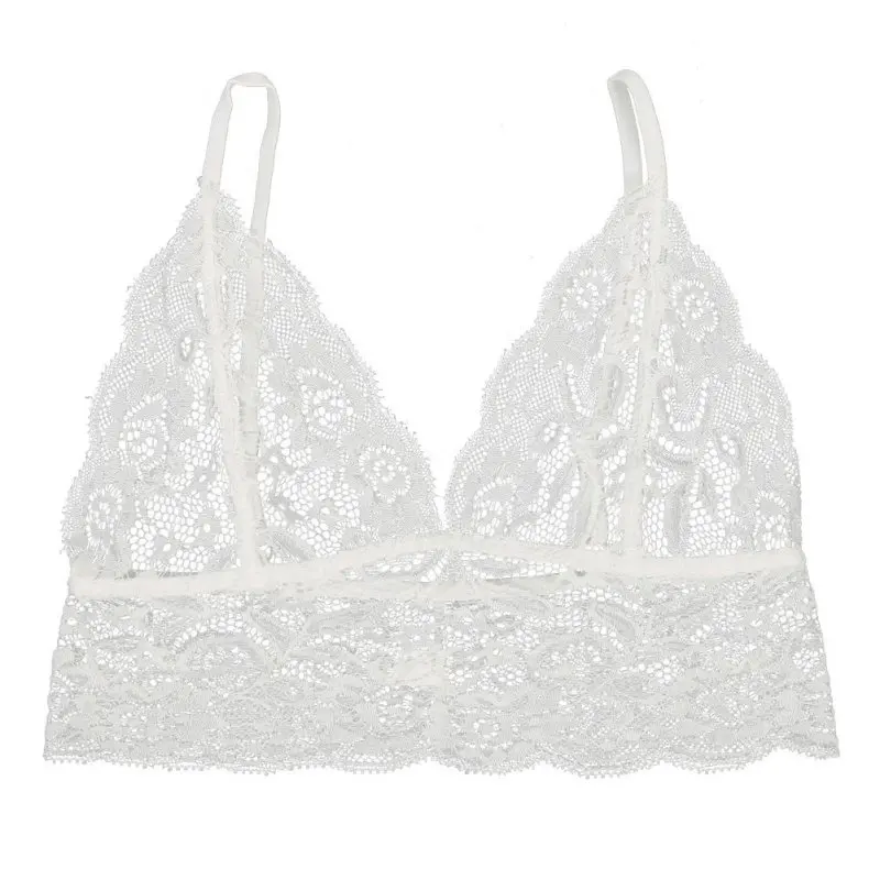 

Floral White Black Lace See-Through Bralette Bralet Bra Bustier Cami Tank Crop Tops 2019 Soft Sexy Women Lace Bralet Bra