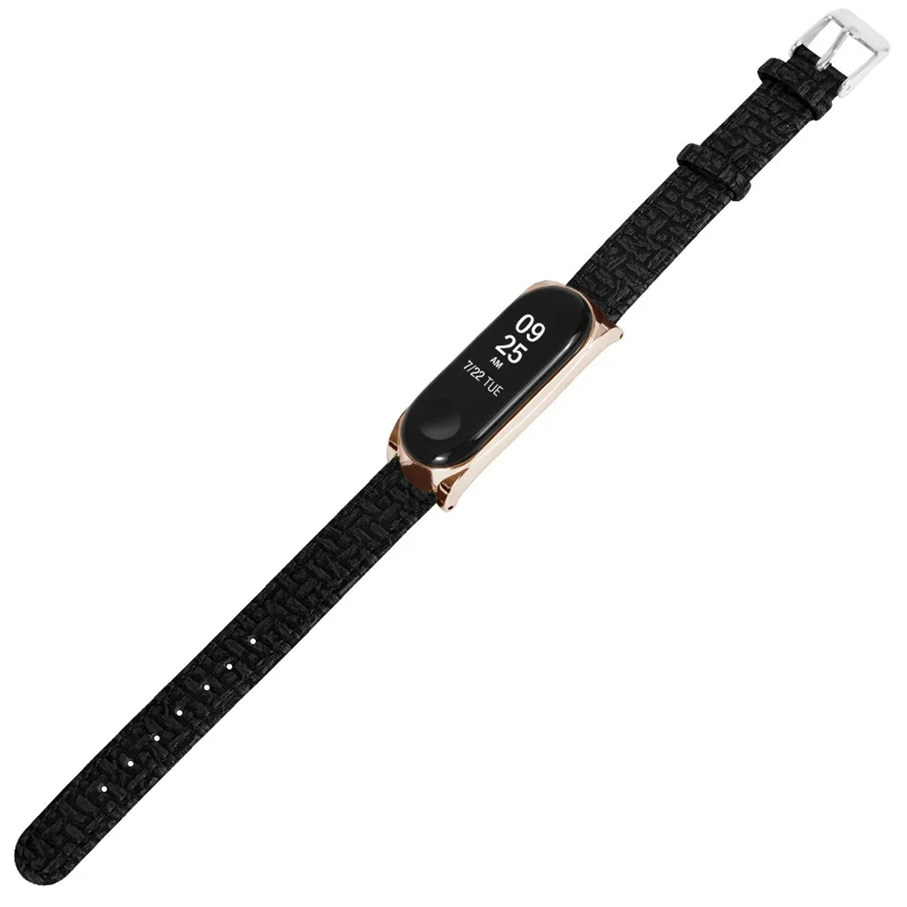 Кожаный ремешок с тканым узором для Xaio mi Band 3, сменный ремешок на запястье Xao mi Xio mi Xiao mi band bnad3, ремешок на запястье