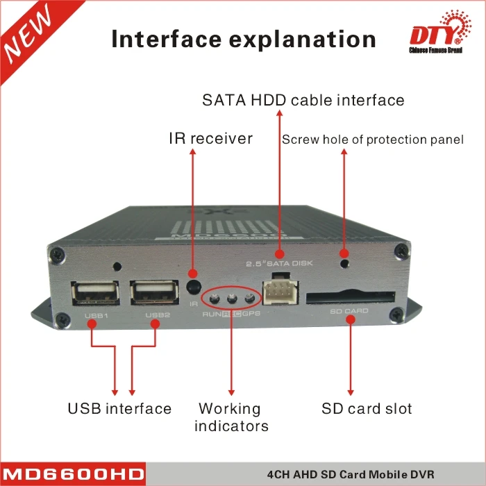 4ch в реальном времени запись sd card 720 P ahd мобильный рекордер dvr с gps слежения MD6600HDG|dvr